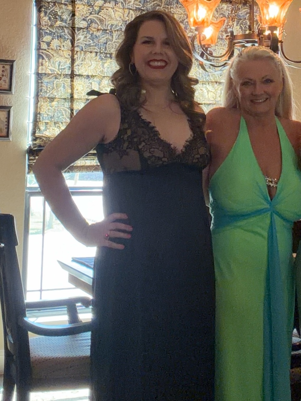 Wayf Black Satin Chemise with Lace Bodice